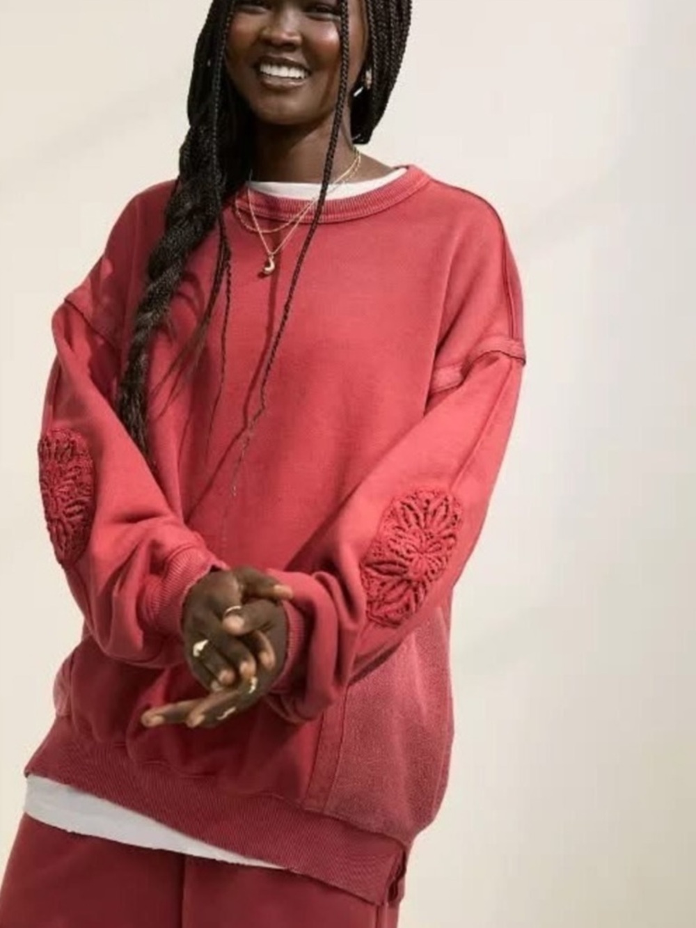 aerie Dusty Rose Crewneck Sweatshirt